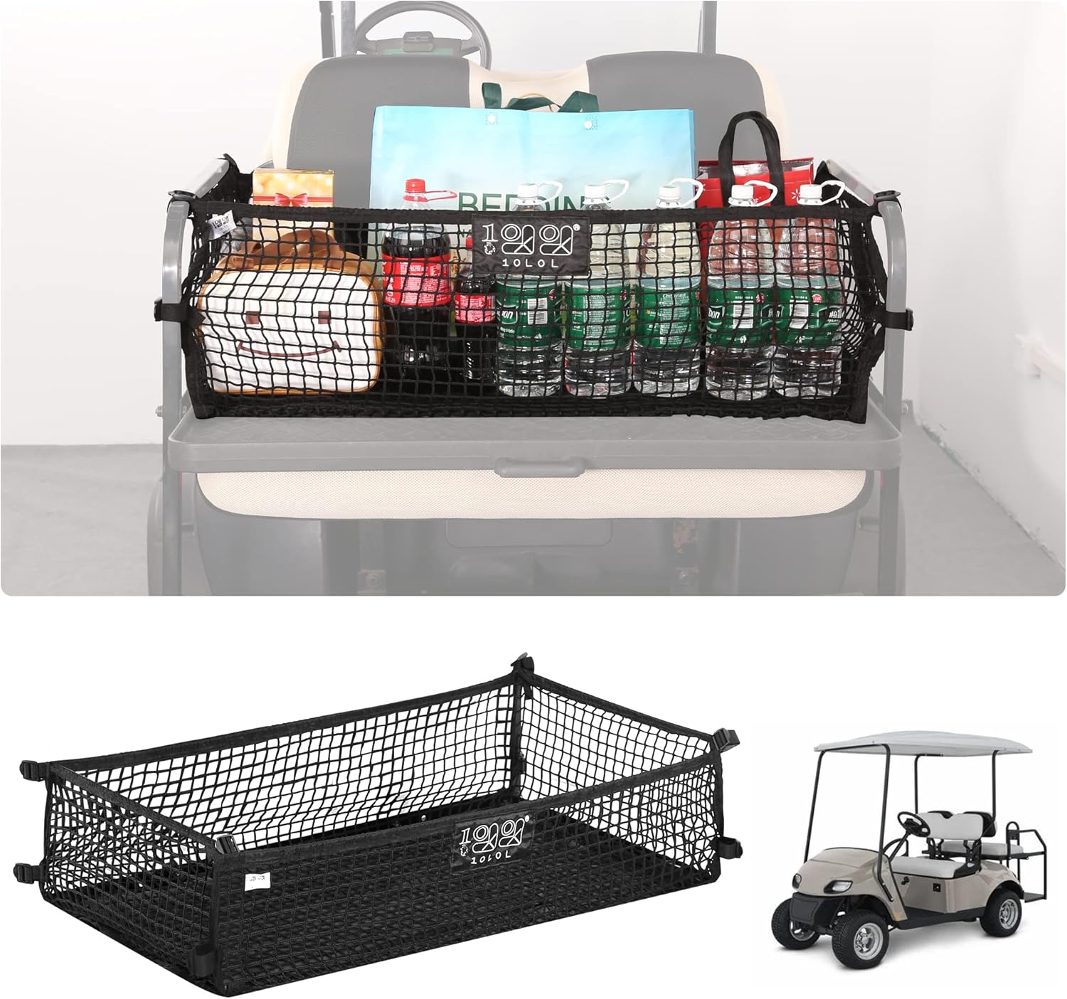 10L0L Golf Cart Cargo Net for 4 Passenger Club Car,EZGO