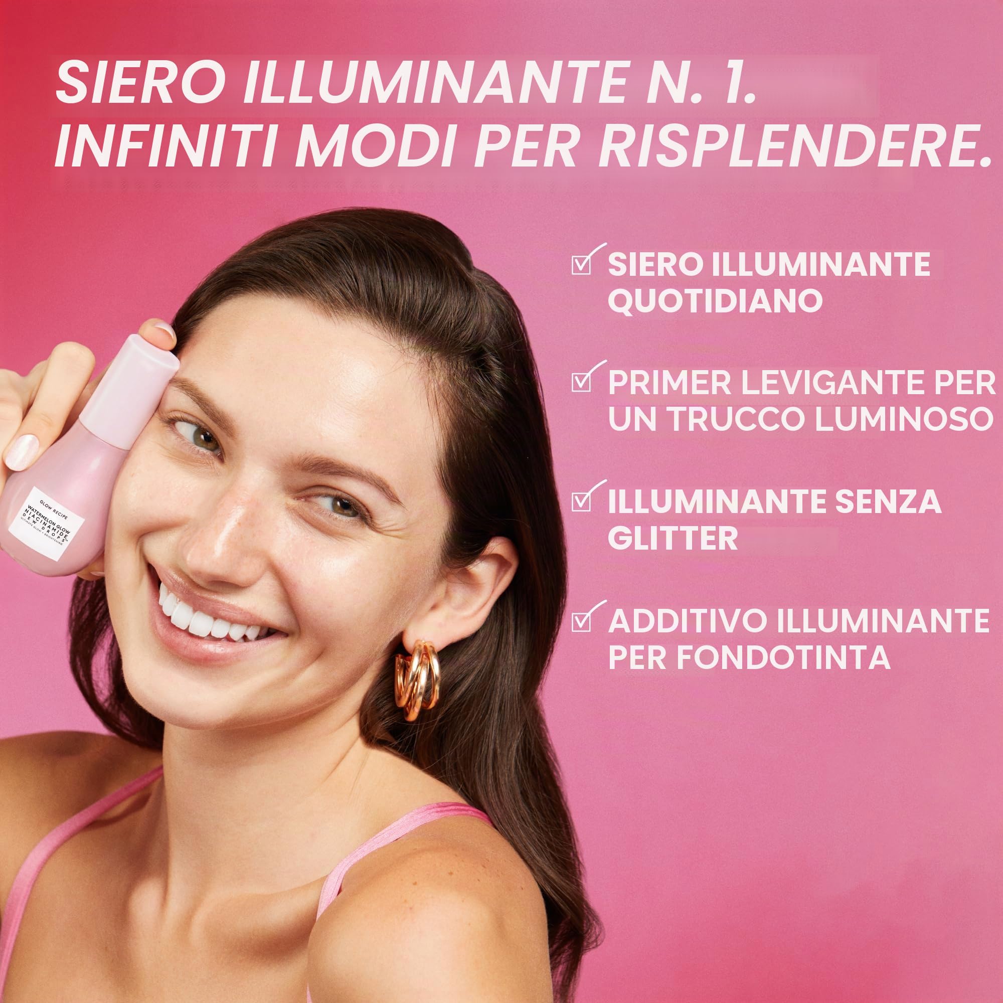 Glow Recipe Watermelon Glow Niacinamide Dew Drops Jumbo Holiday Edition - Regalo per la cura della pelle in edizione limitata - Siero e primer ibrido da 80 ml per illuminare, idratare e illuminare