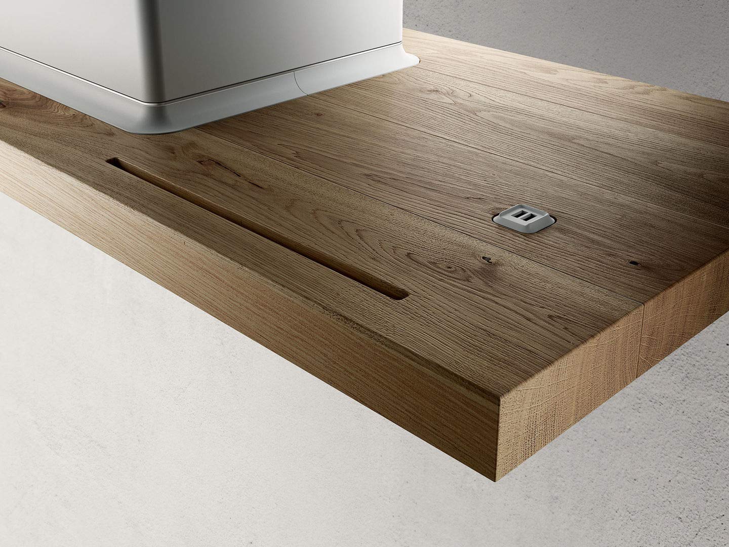 BIO ISLAND WH/A/120X53 - Cappa da cucina 120 cm, Tipologia Aspirante, Installazione Isola, Finitura Rovere/Bianco