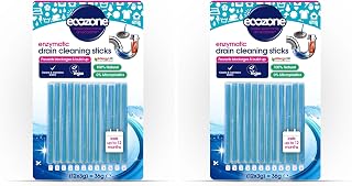 Drain Cleaning Sticks, Enzymatic Pipe Unblocker, Prevents Plug Hole Obstructions & Keeps Water Flowing Freely, Natural Vegan & Non Toxic Kitchen & Bathroom Treatment Kit (x 12) (Pack of 2)