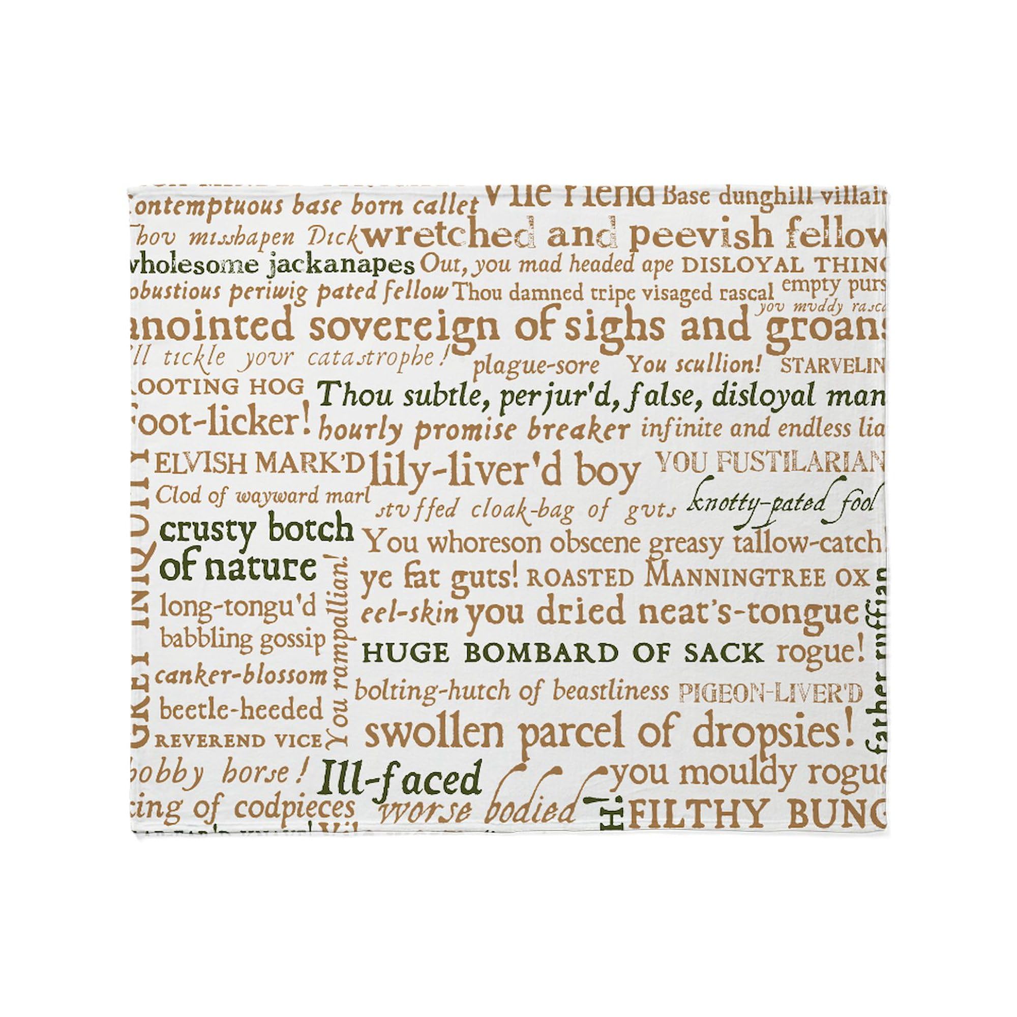 CafePress Shakespeare Insults Throw Blanket Super Soft Fleece Plush Throw Blanket, 60"x50"
