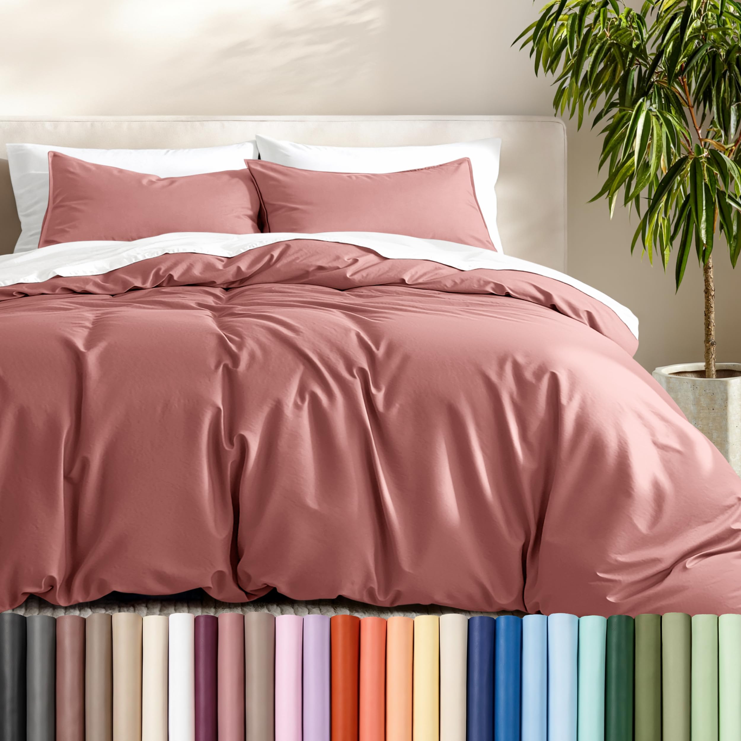 Bare Home Duvet Cover Set 1800 Ultra-Soft (California King, Dusty Rose) — image 1