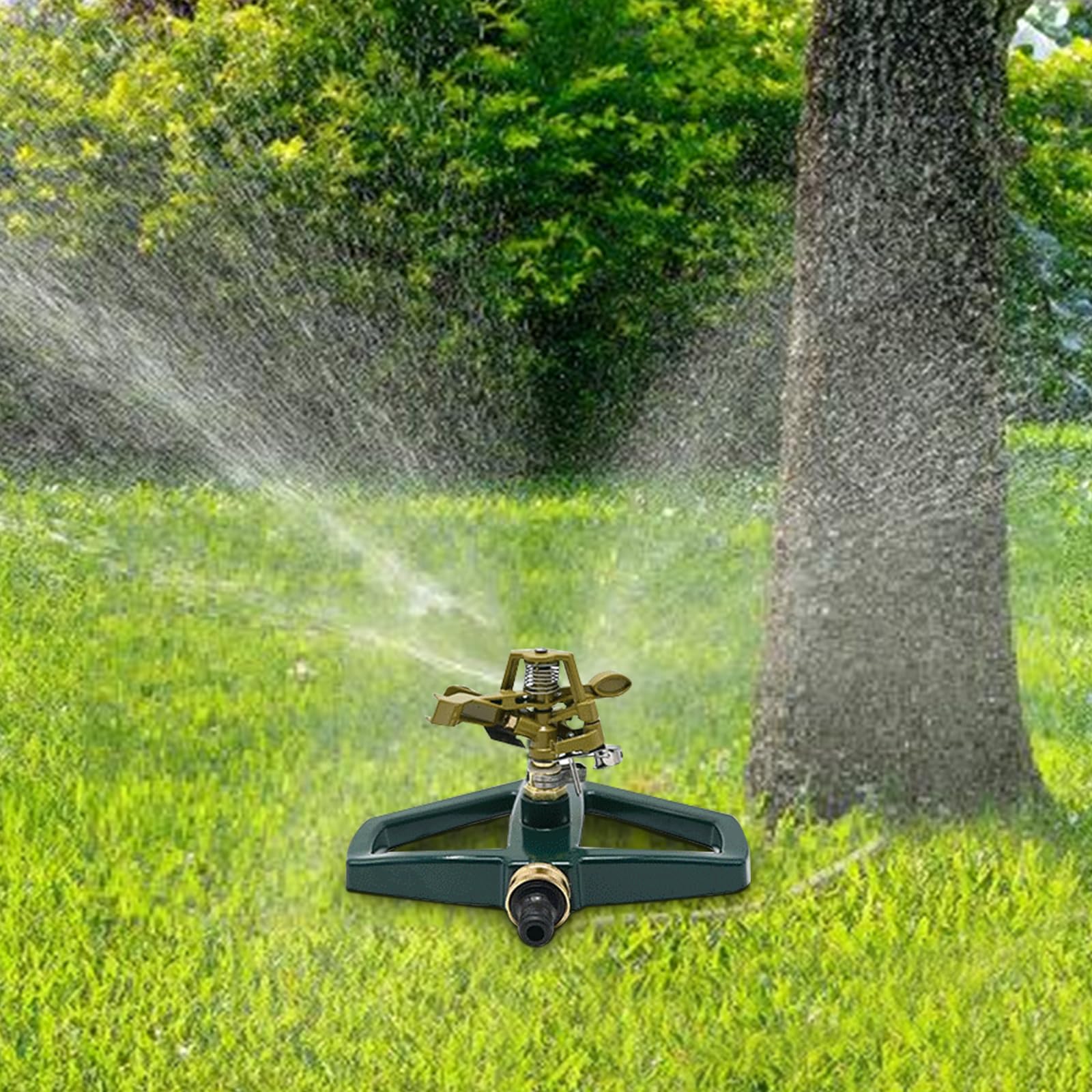 Arroseur de pelouse métal 360° automatique système irrigation robuste jardin serre