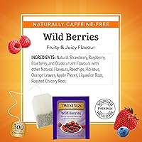 Vista 4 de Twinings, Wild Berries Herbal Tea - Té herbal de bayas silvestres sin cafeína, té en bolsas individuales, caliente o helado, embalaje puede variar