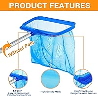 Vista 3 de Skimmer de piscina - Red de skimmer de piscina sin poste, red de skimmer de hojas de piscina con marco reforzado, redes de piscina de mayor