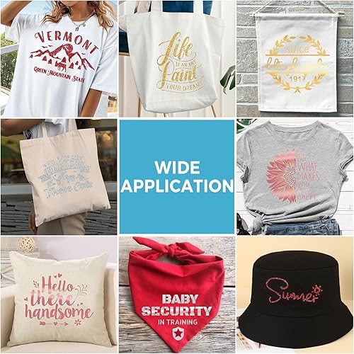 Miniatura 6 de Lya Vinyl - Vinilo de transferencia de calor de 12 pulgadas x 10 pies, rollo de vinilo dorado metálico HTV dorado para Cricut, Silhouette Cameo para