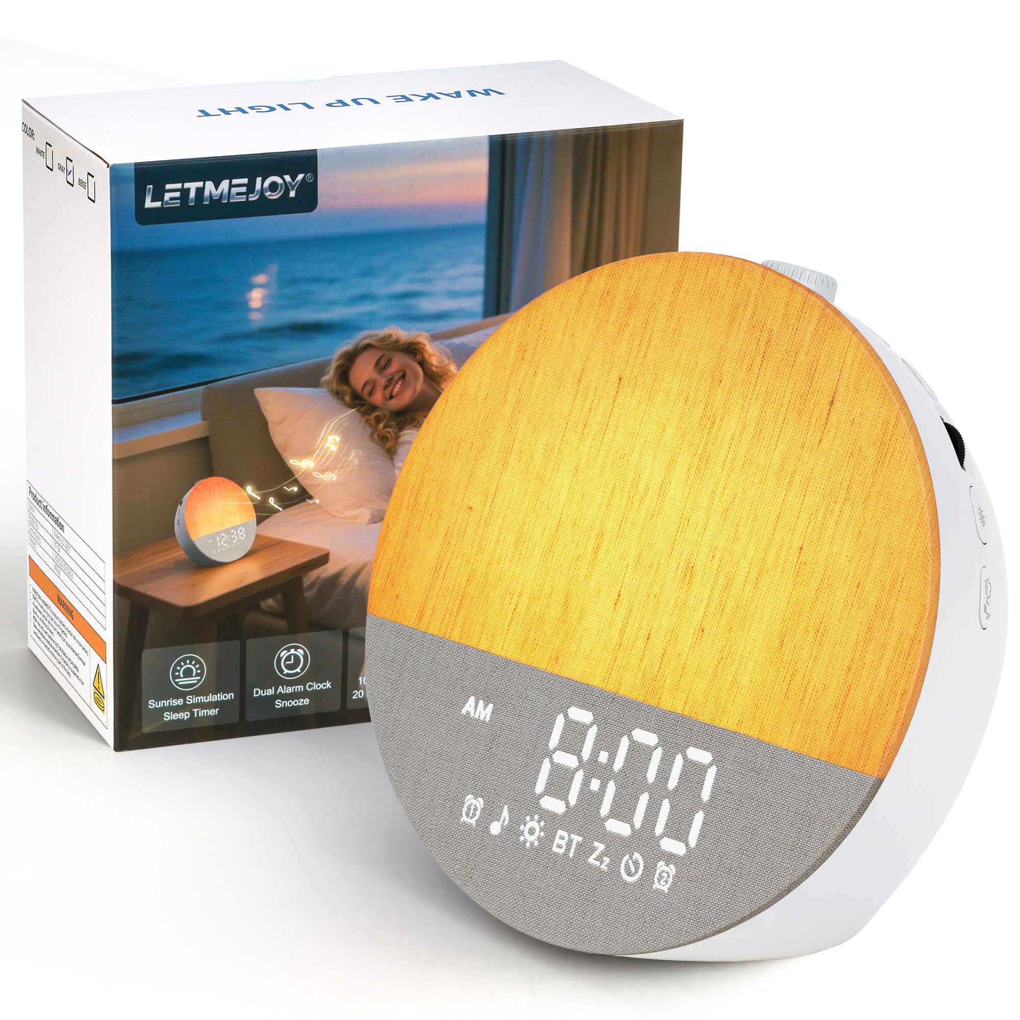 LETMEJOY Sunrise Alarm Clock: Natural Wake Up Light, Sound Machine