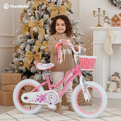 Miniatura 10 de RoyalBaby Bicicleta EZ para niñas, bicicleta Stargirl, entrenamiento libre, equilibrio a pedal, bicicleta de fácil aprendizaje, 12-20 pulgadas para