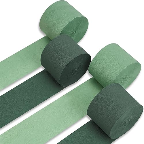 Miniatura 43 de PartyWoo Serpentinas de papel crepé verde menta, 4 rollos de 328 pies para decoración de fiestas, bodas, cumpleaños, baby shower PartyWoo