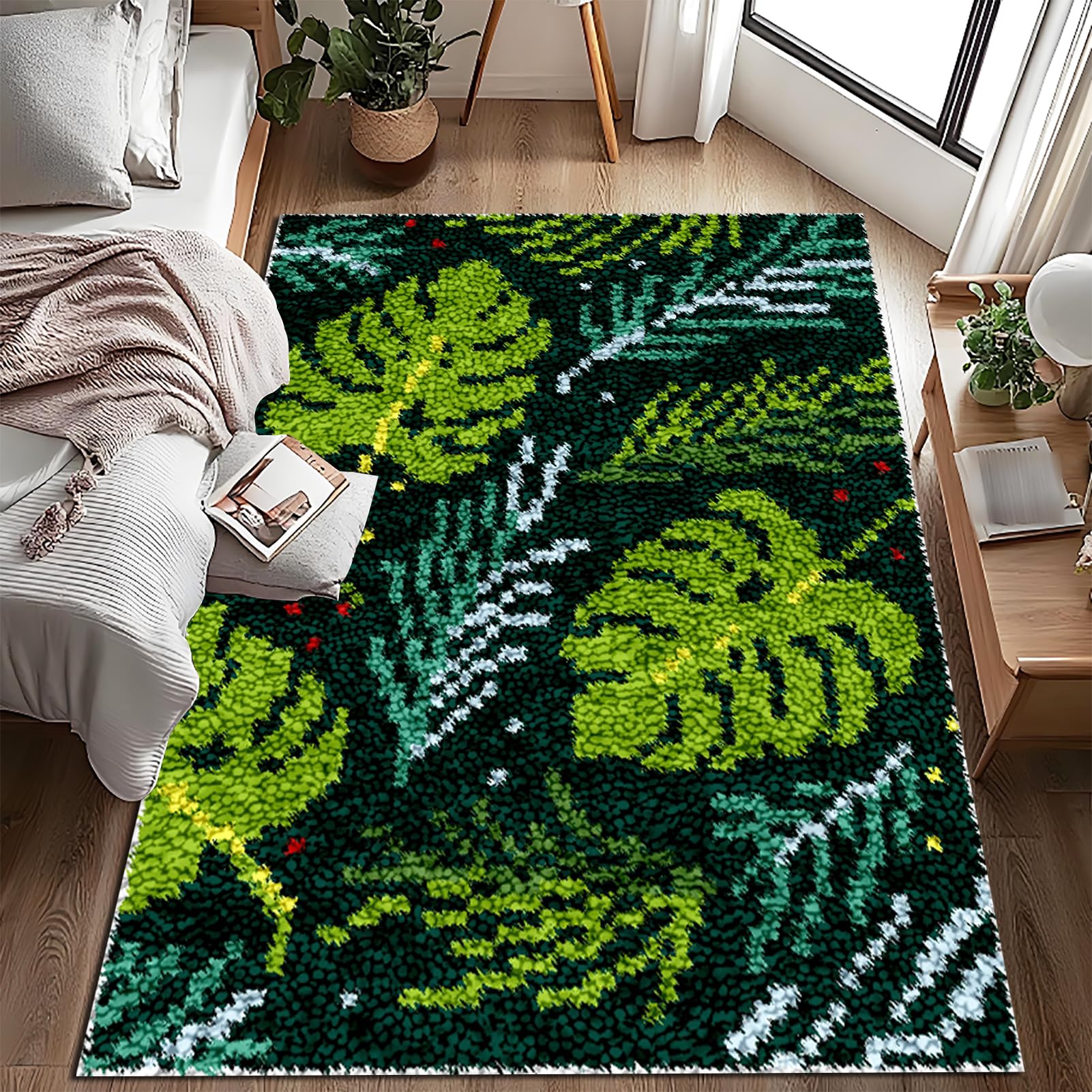 80 x 115 cm Zestaw dywaników z haczykami Zestawy dywaników Zestaw do haftu krzyżykowego dla dorosłych Zestawy dywanów z haczykiem zatrzaskowym, zatrzask Dywan do robienia gobelinów 3D Gobelin