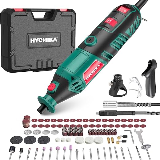 HYCHIKA 170W Rotary Tool, Variable Speed Rotary Tool Kit with Flexible Shaft, 173pcs Accessory Kit and 8000-35000RPM Multitool, Perfect for Detail Sanding