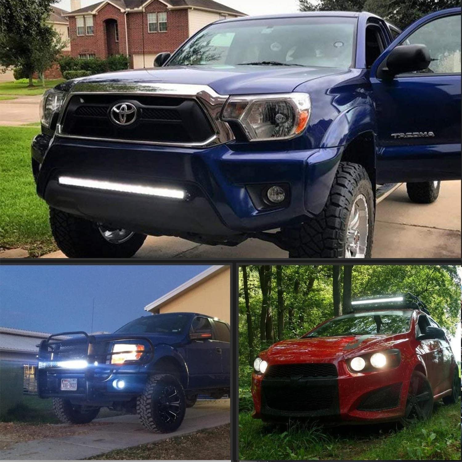 SKYWORLD Mince Phare de Travail Barre LED 50cm 144W Projecteur LED Voiture Spot Feux de antibrouillard Barre Lumineuse LED Etanche pour 4x4 Camion Tracteur Offroad Véhicules Atvs Utvs | Mince Phare de Travail 12V 24V Spot Feux antibrouillard pour 4x4 Voit