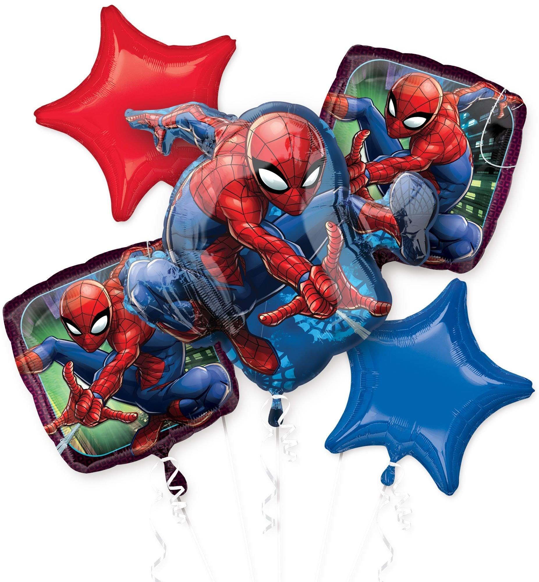 amscan AnagRAM 3466701 Bouquet Spider Man Foil Balloon, Multicolour, 10130035