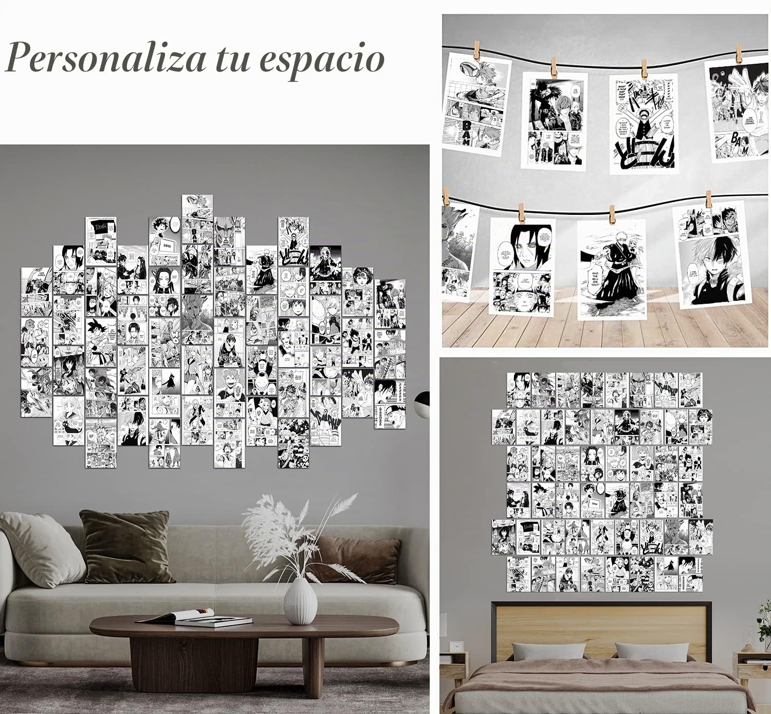 WOONKIT Pósteres de anime para estética de habitación, cosas de anime, decoración de dormitorio de pared, paneles de manga, kit de collage de pared de anime, paquete de pósteres de anime MHA,