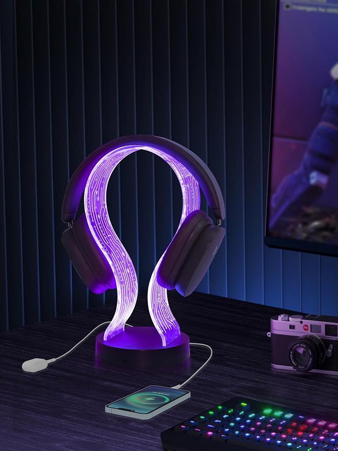 Soporte para Auriculares YuanDian con Luz LED RGB miniatura 4