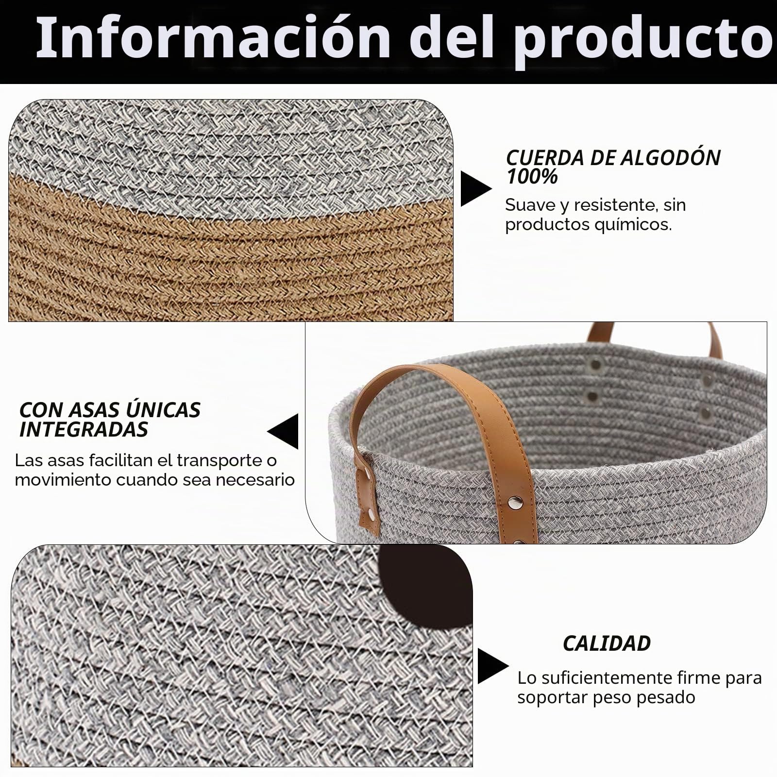MOREZI canasta redonda grande para juguetes para mascotas, adecuada para guardar juguetes para perros y otros suministros para mascotas-Gris/Caqui