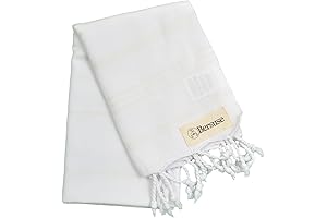 Bersuse 100% Cotton Anatolia Turkish Hand Towels - 23x43 Inches, White