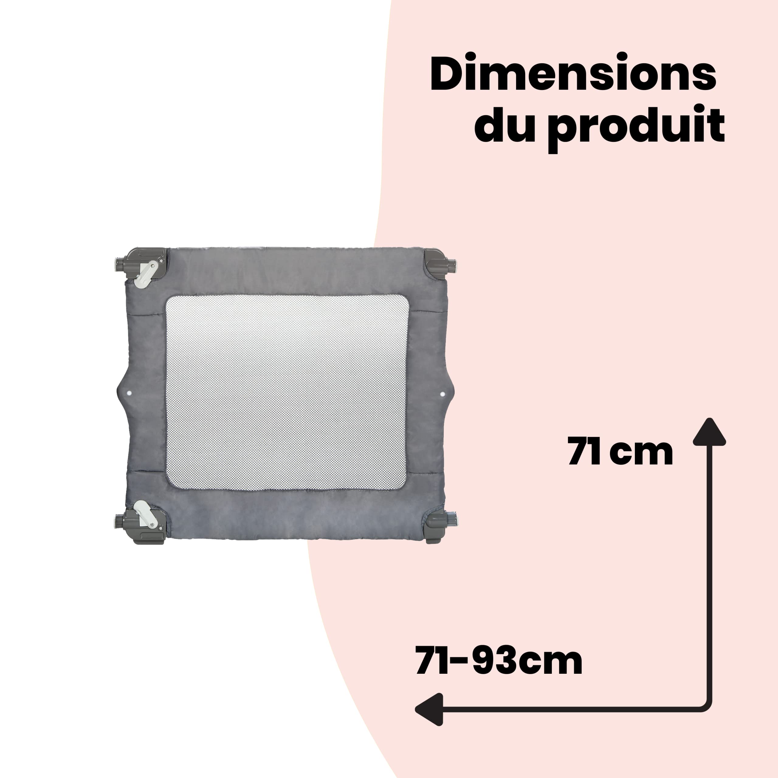 Safety 1st Barrière de Sécurité de Voyage, pour Escalier, Fixation par Pression, Barrière pour Bébé Également Pratique pour les Chiens, de 6 Mois à 2 Ans, Dark Grey (Gris Foncé)