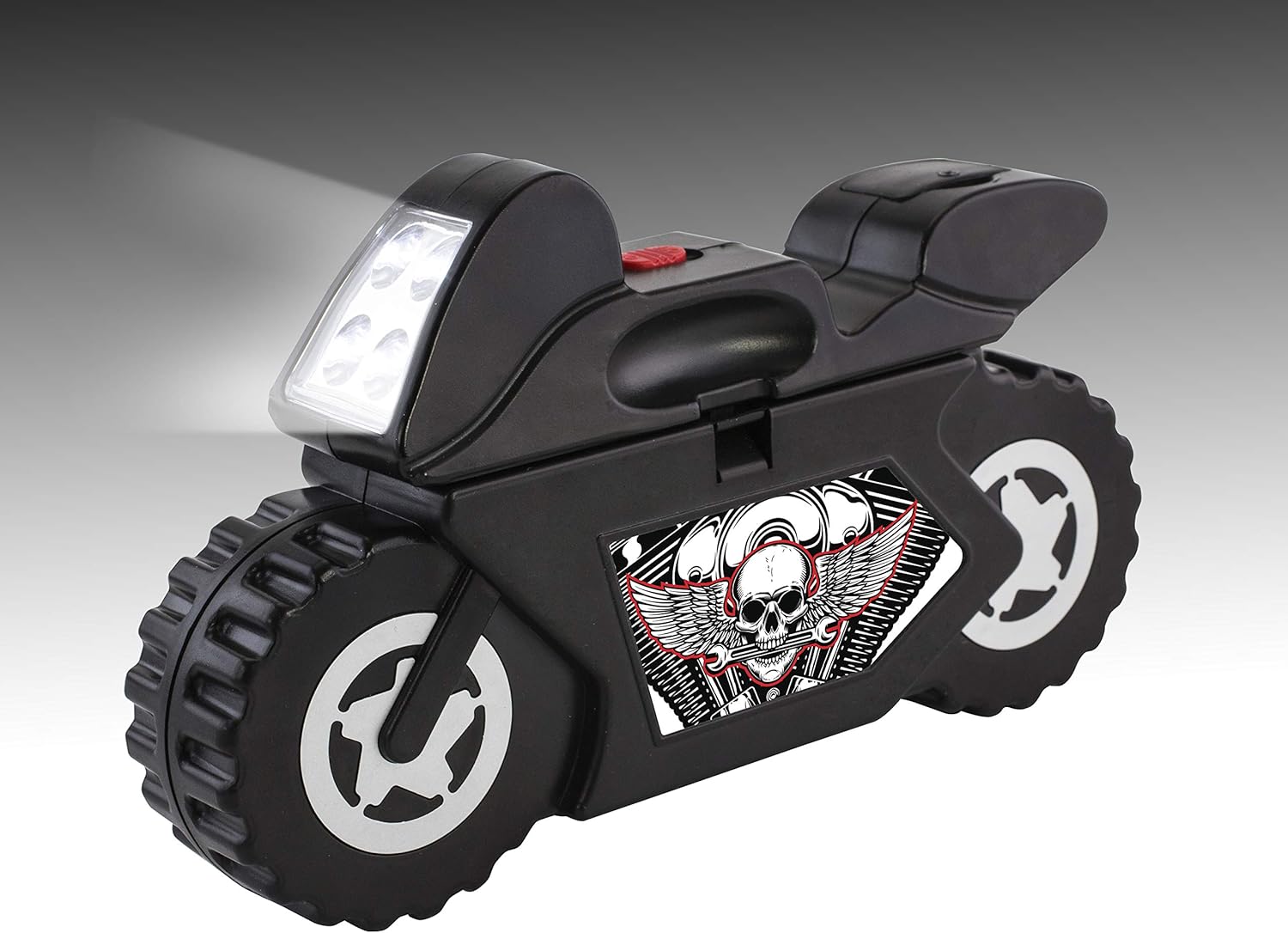 Motorcycle Shaped Tool Set - 22 Piece Kit with Built in LED Light on Case - On The Go Tool kit - Compact and Portable Case with built in LED light lets you work in any light condition : Automotive