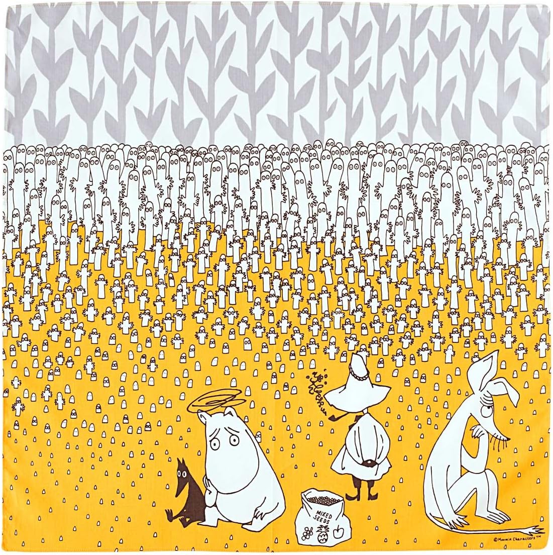 Amazon Co Jp Moomin ムーミン Tribute Works ハンカチ 50 50cm ニョロニョロの種 イエロー 日本製 ファッション