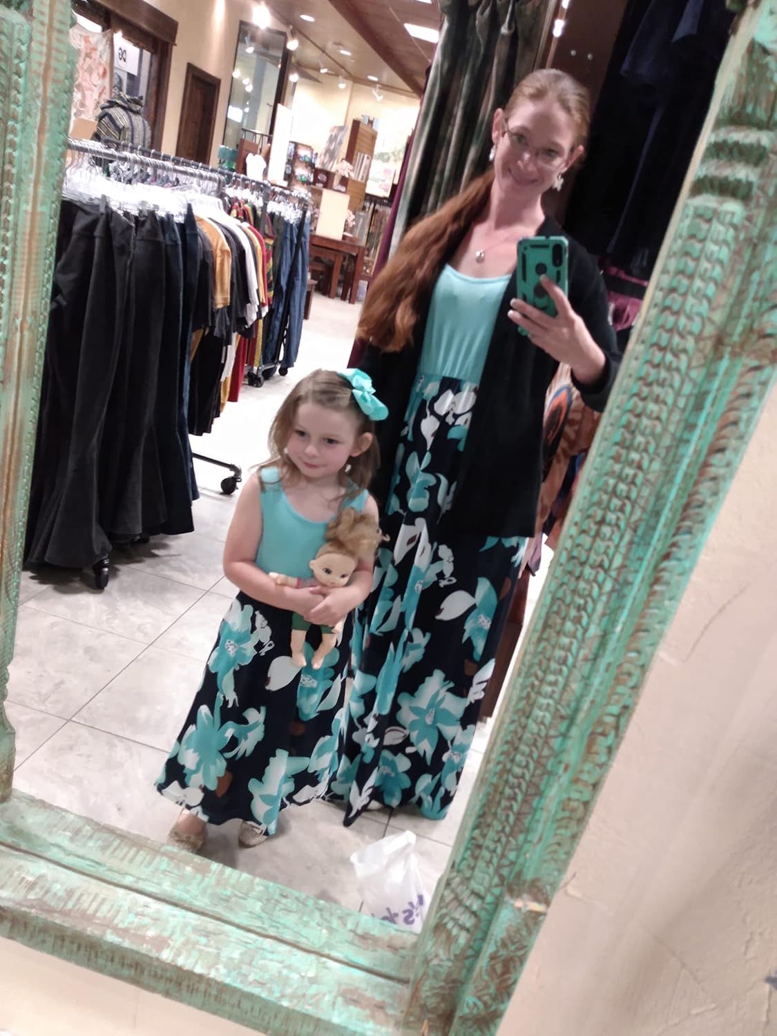 Mommy and Me Boho Floral Family Matching Maxi Dress with Pocket for Mother's Day… - Image 3