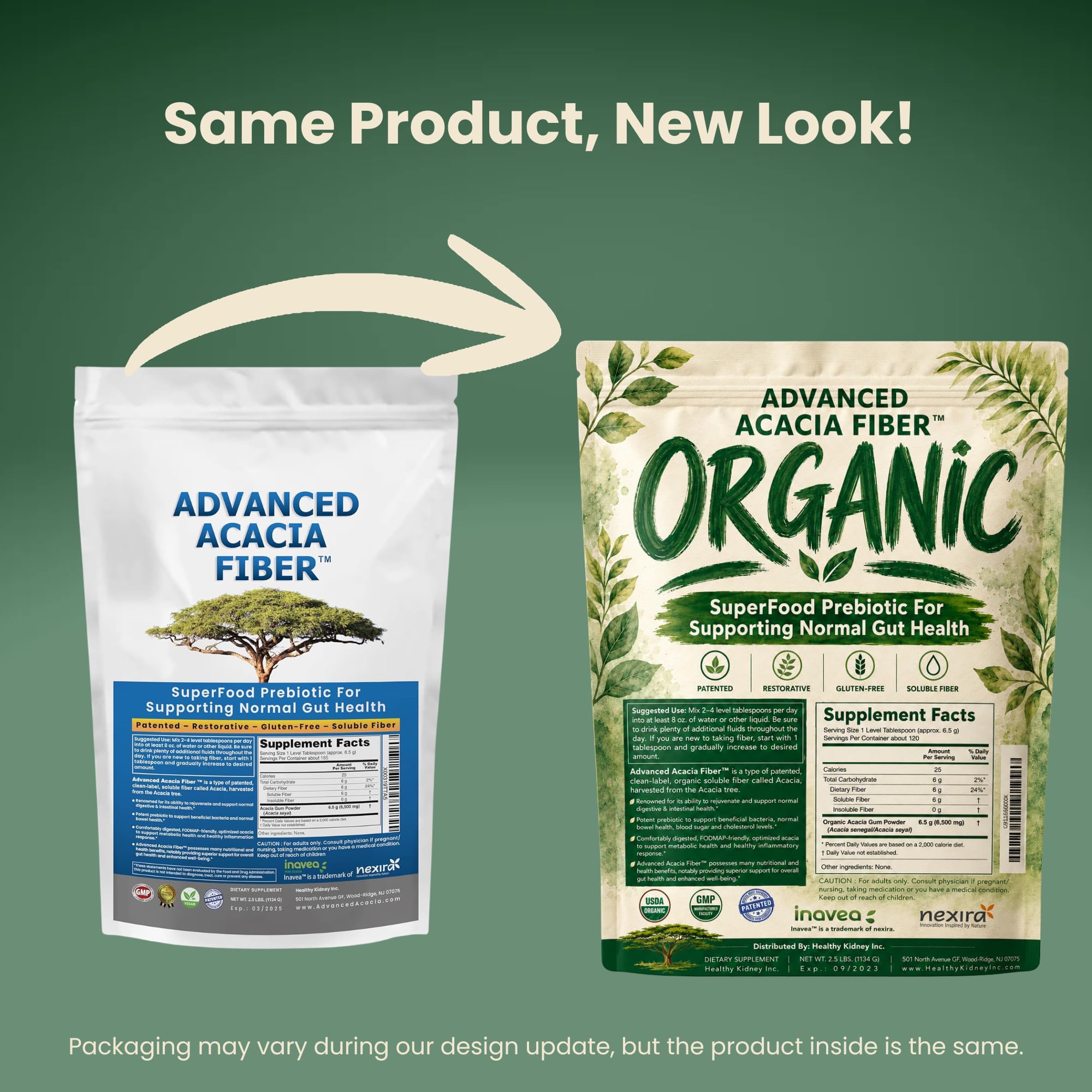 Organic Advanced Acacia Fiber Powder 40oz (2.5 lbs) - Soluble Fiber Leaky Gut Repair Powder. Natural Supplement for Gut Health, Regularity, Digestive Rejuvenation — Amazon image 2