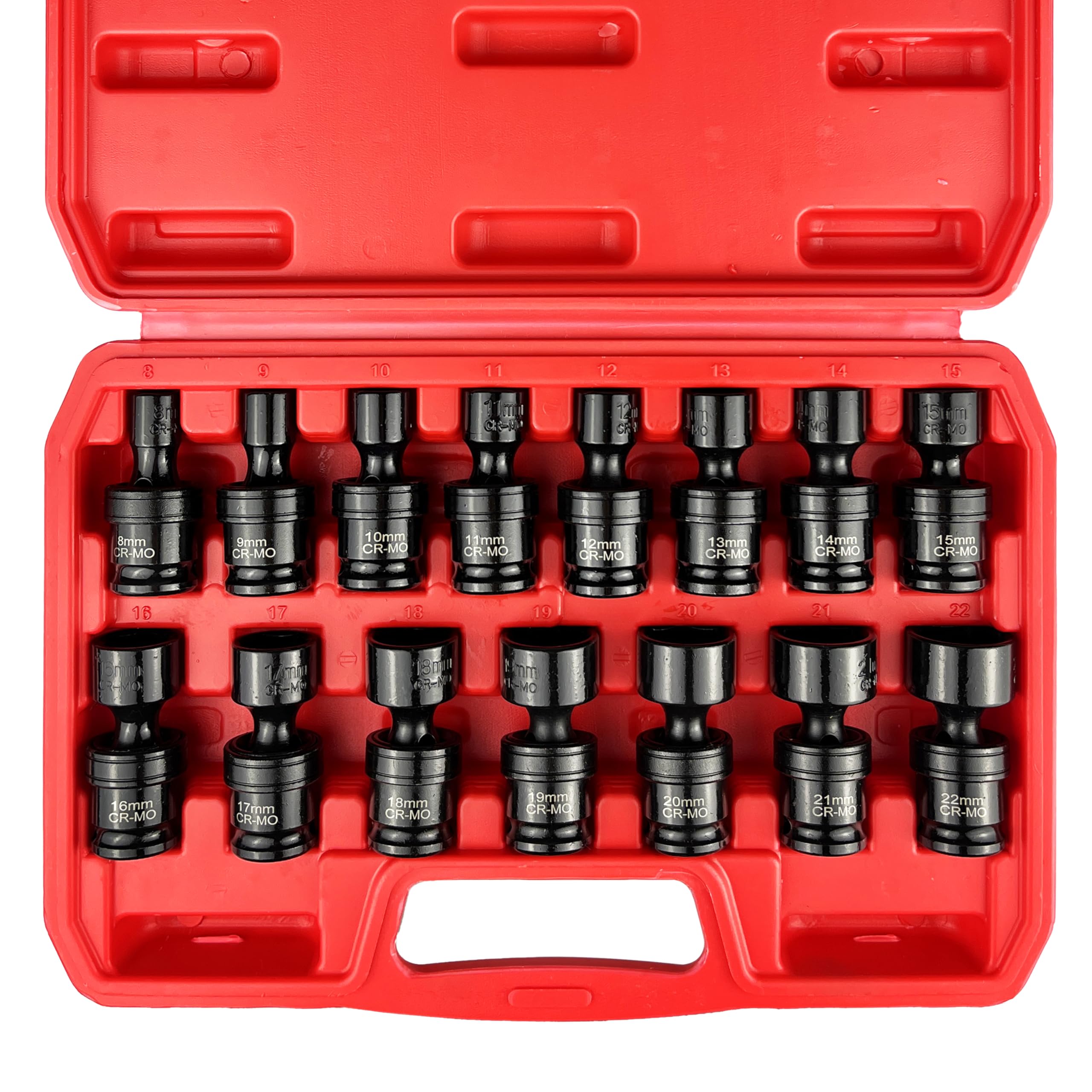 EACELIY 15-Piece 3/8' Drive Shallow Universal Impact Socket Set