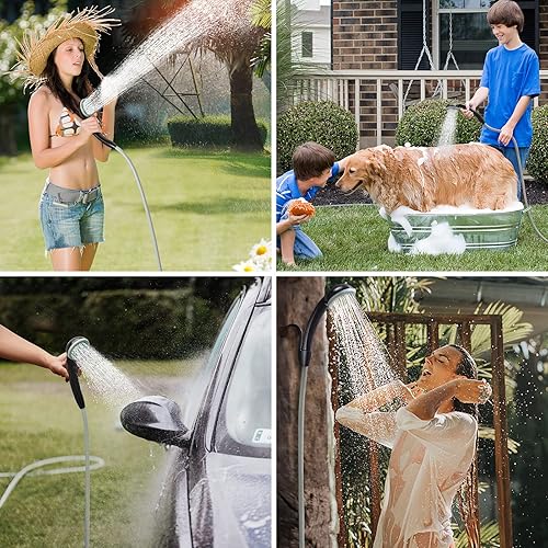 Miniatura 6 de KEDSUM Ducha portátil, bomba de ducha portátil con batería recargable, ducha portátil para campamento, cabezal de ducha portátil al aire libre
