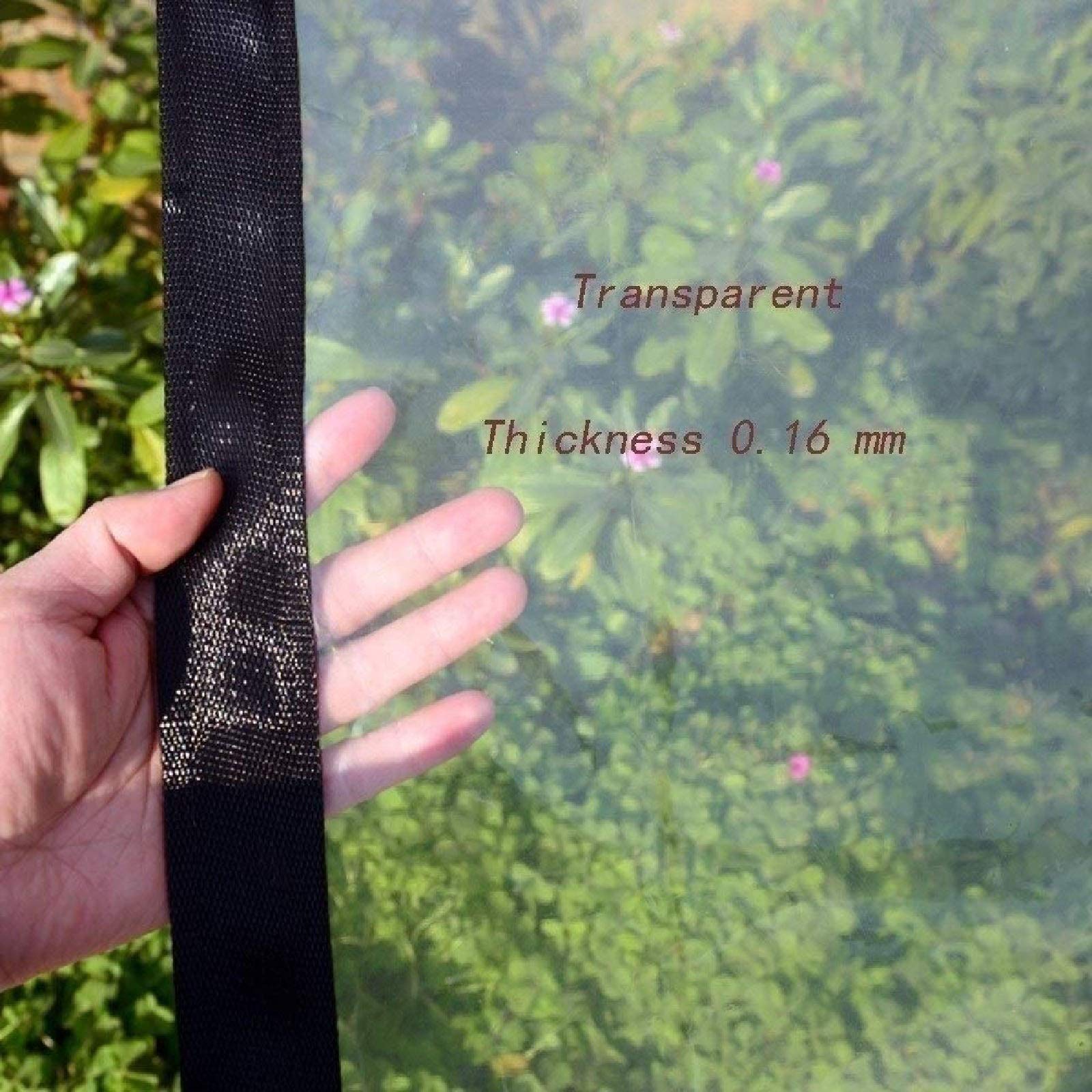 LIJINBO Przezroczyste wodoodporne plandeki, wytrzymałe wiatroszczelne polipropylenowe pyłoszczelne zabezpieczone sznurkiem bungee do drobiu budowlanego, szklarni, stodoły, budy (kolor: Przezroczysty, rozmiar: 2 x 10 m)