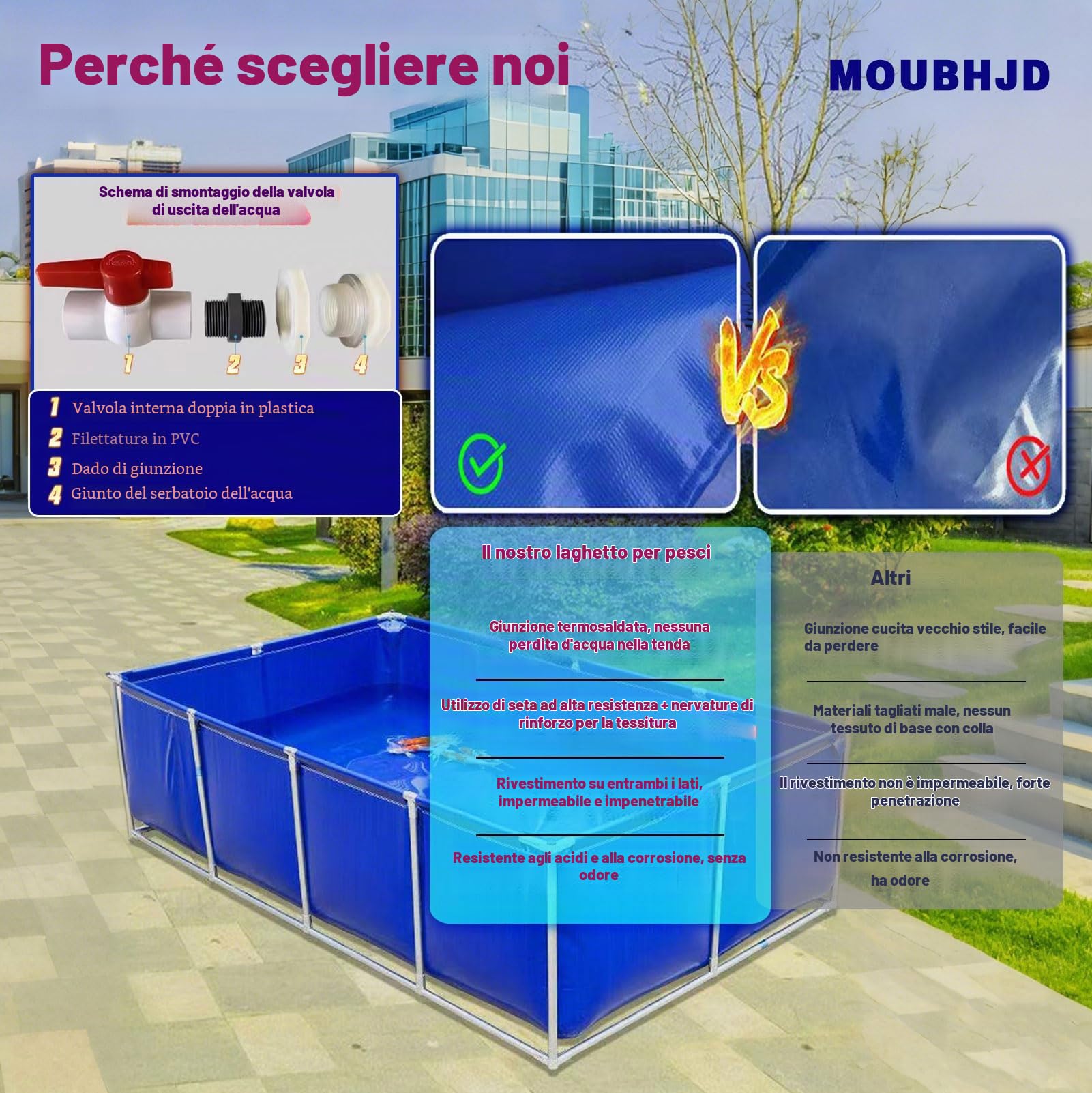 Piscina fuori terra con telaio in acciaio per attività ricreative all'aperto in famiglia, facile da montare e costruzione durevole