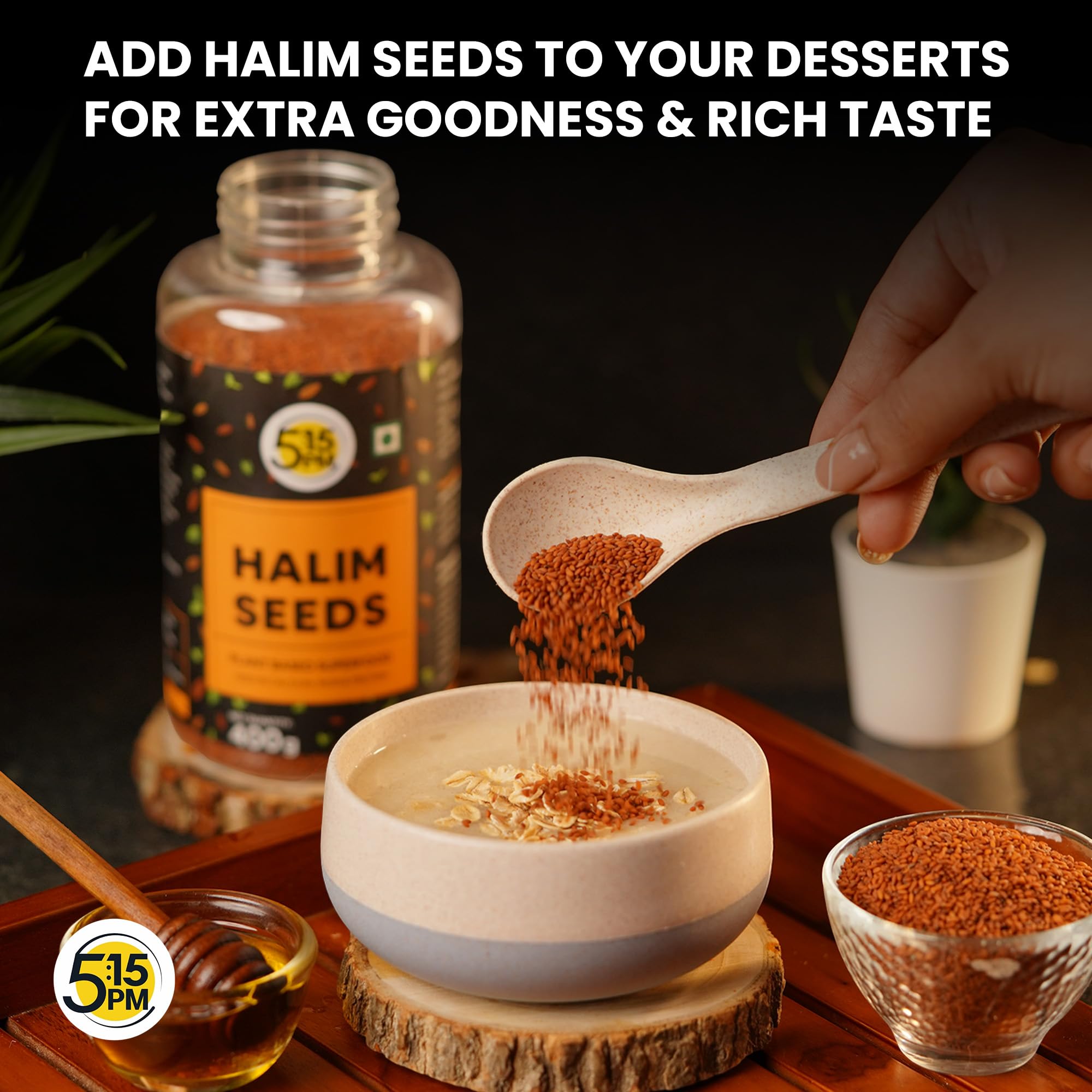 5:15PM Halim Seeds For Eating | 400g |Garden Cress Aliv Seeds | Hygienically Packed | Raw and Natural | Halim SeedI Used in Cooking, Baking, Smoothies and Other Beverages and Hair Growth 4