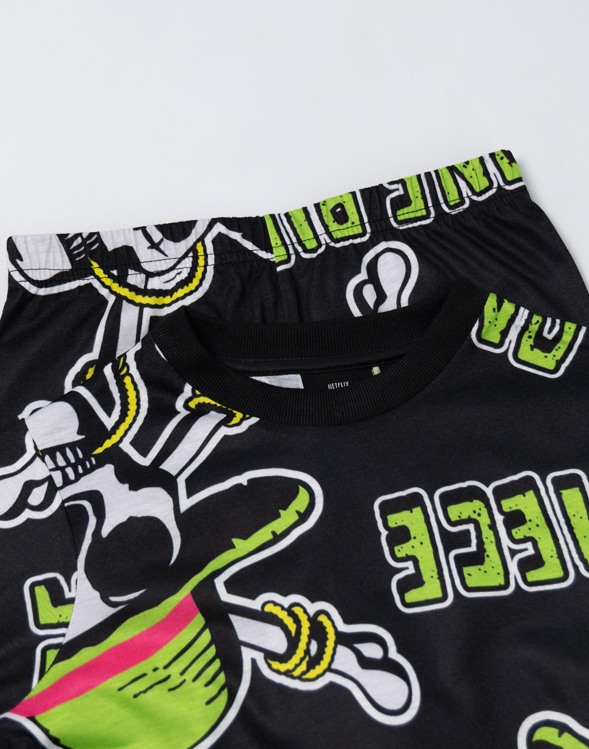 One Piece Set Pigiama da Bambino di 3 Pezzi Jolly Roger con Maglione in Pile a Mezza Zip | Abbigliamento da casa a Maniche Lunghe Nero per Bambini, Merchandising Anime/Manga Luffy