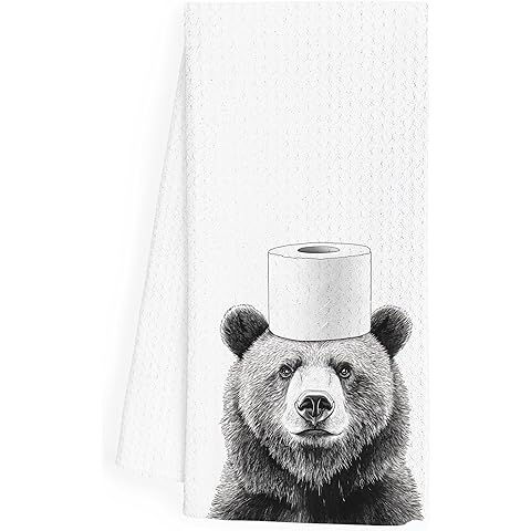 Bear Gift Hand Towels for Bathroom, Bear Decor Hand Towel, Kids Cute Animal Room De...