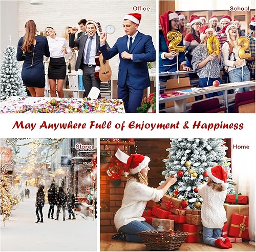 Miniatura 8 de BestComfort Árbol de Navidad flocado de nieve de 65 pies árbol de nieve con 829 puntas de rama polietileno y PVC de calidad soporte de metal