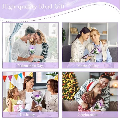 Miniatura 6 de Regalos para el día de San Valentín, rosas hechas a mano, flores tejidas a mano, decoración del hogar, regalos de cumpleaños para mujeres, esposa,