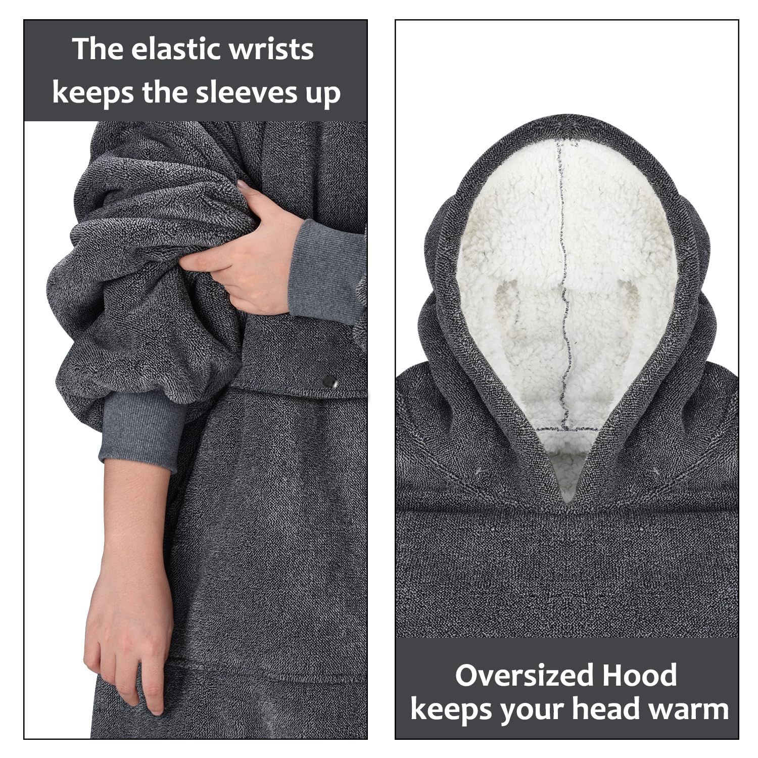 Amazon.com: Solaris Oversized Wearable Blanket Hoodie with Large