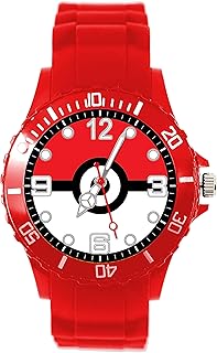 Orologio al quarzo con cinturino in silicone rosso per gli appassionati di mostri tascabili