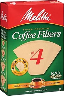 Melitta Super Premium No. 4 Coffee Paper Filter, Natural Brown, 100 Count