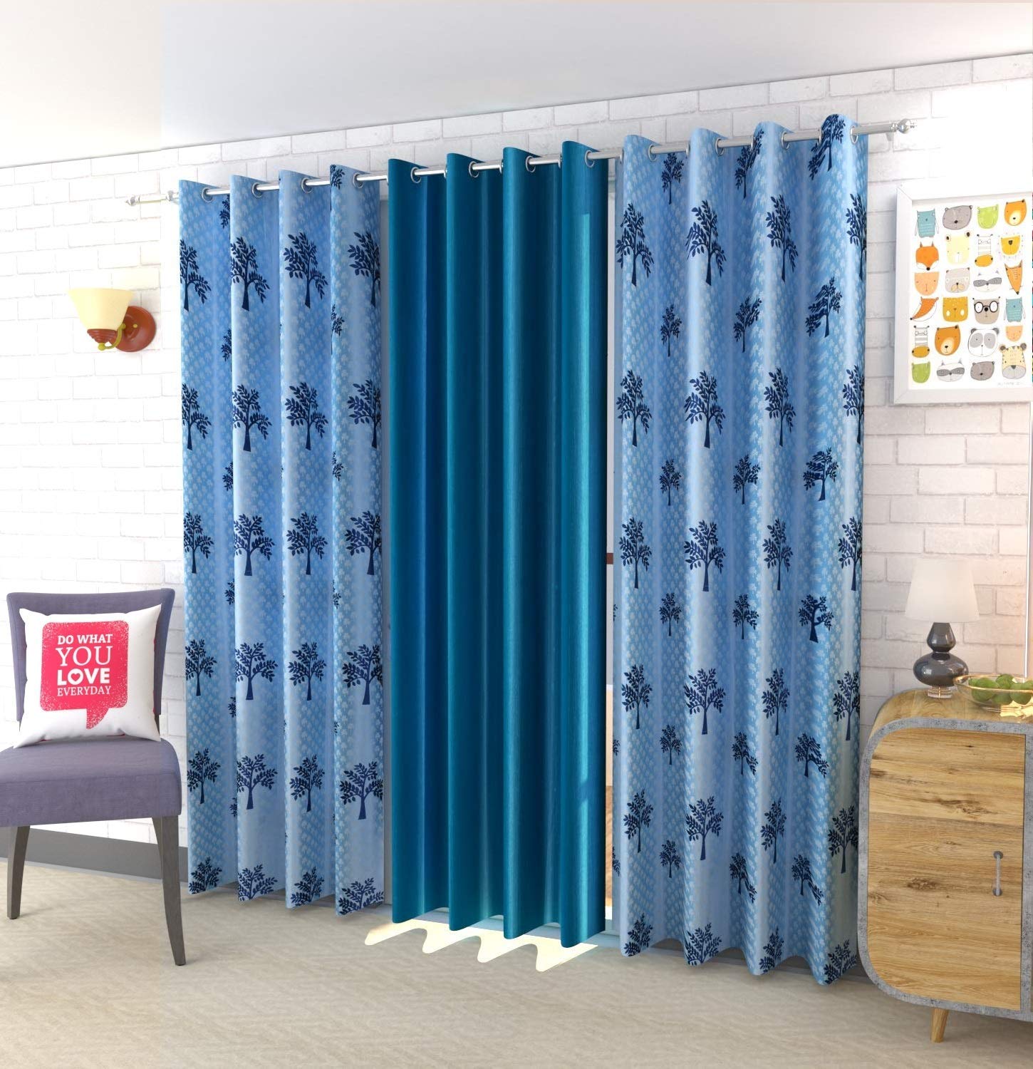See full amazon price history chart for POLARTAINS Premium Eyelet Polyester Tree Printed Set of 3 Curtains Aqua 7 Feet (Door) POLARTAINS Premium Eyelet Polyester Tree Printed Set of 3 Curtains Aqua 7 Feet (Door) (B09S3QVN95) Amazon Price History, Amazon Price Tracker