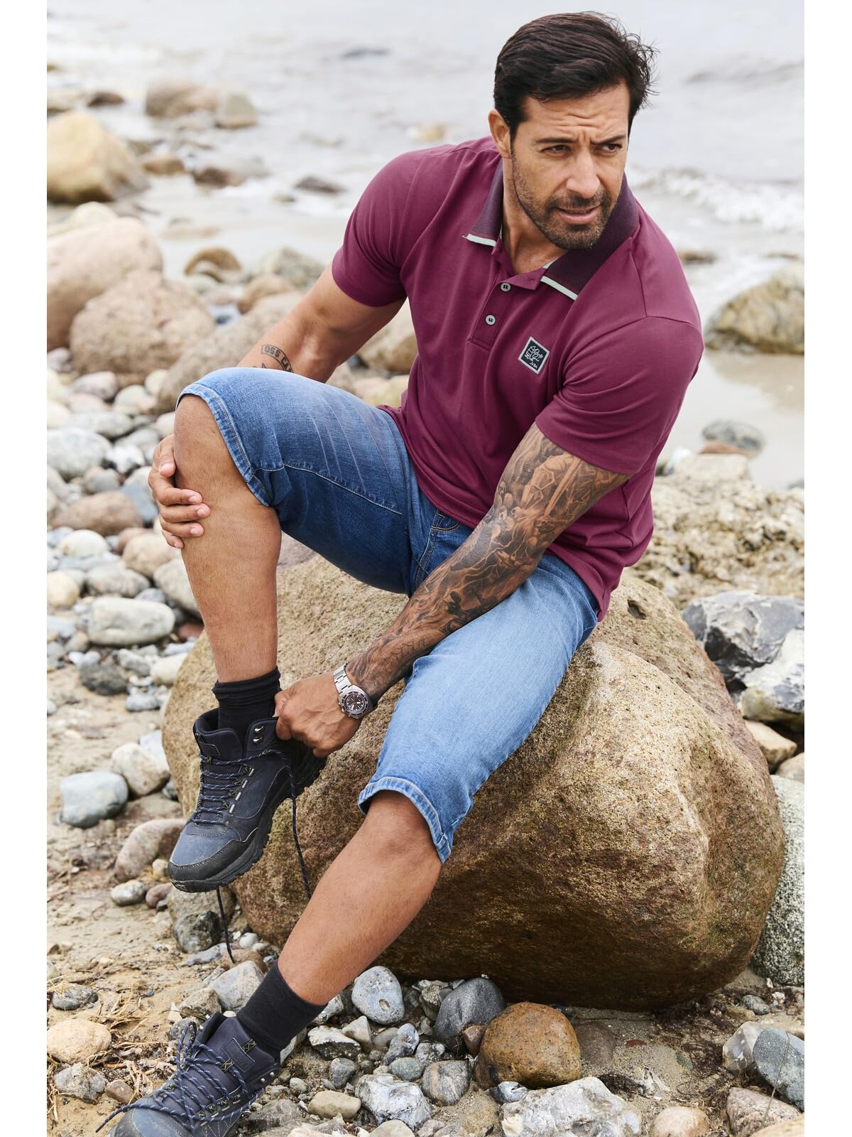 Jan Vanderstorm Herren Poloshirt Morlan | Elegantes Piqué Kurzarm-Polo mit Kontrastdetails, atmungsaktiv, Comfort-Fit, Seitenschlitze, Casual, 100% Baumwolle, L–7XL