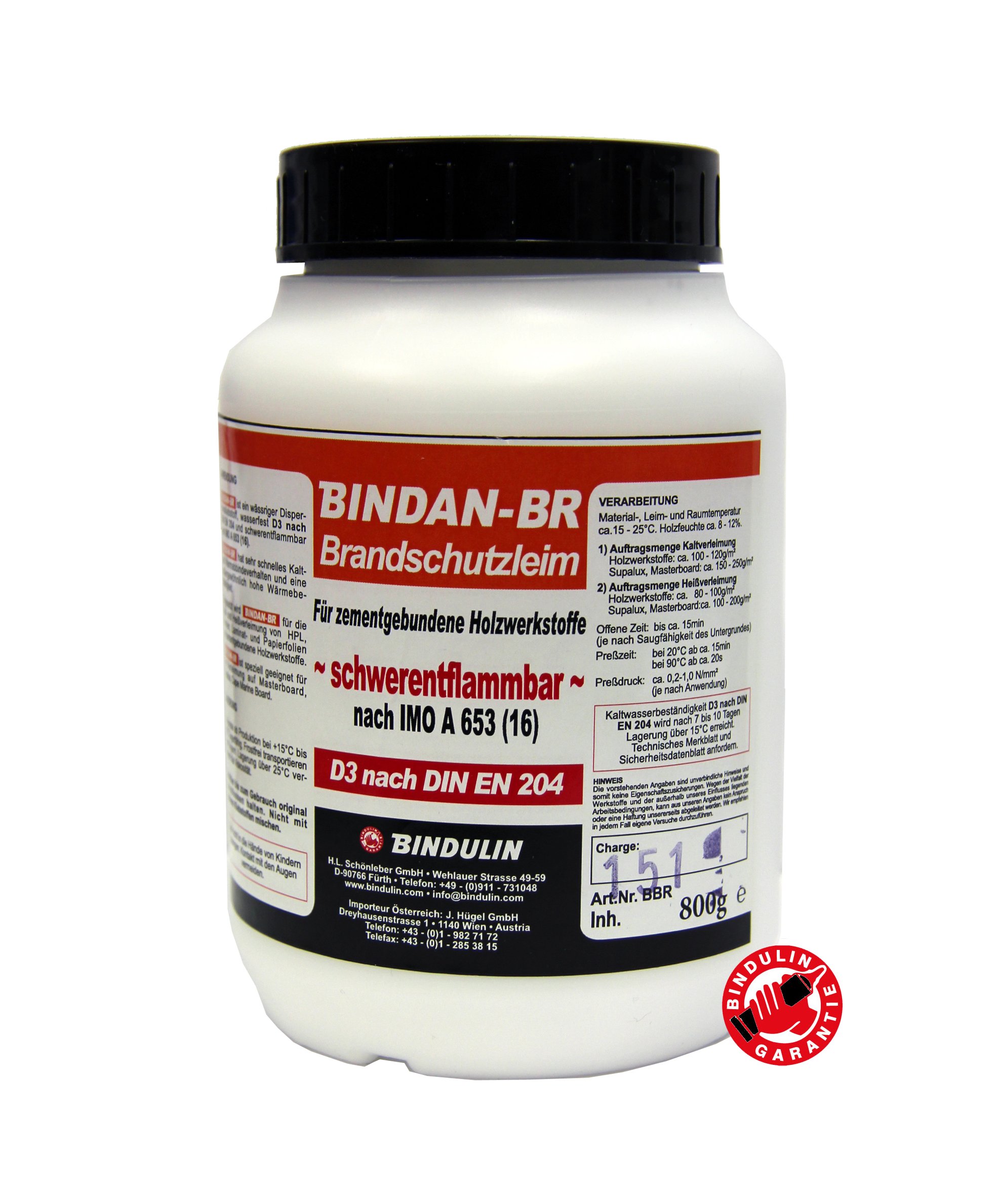 Brandschutzleim 800g Dose D3 IMO A653 (16) schwerentflammbar für HPL Furnier Laminat- Papierfolien auf Holzwerkstoffe Ideal für Masterboard Supalux Cape Marine Board