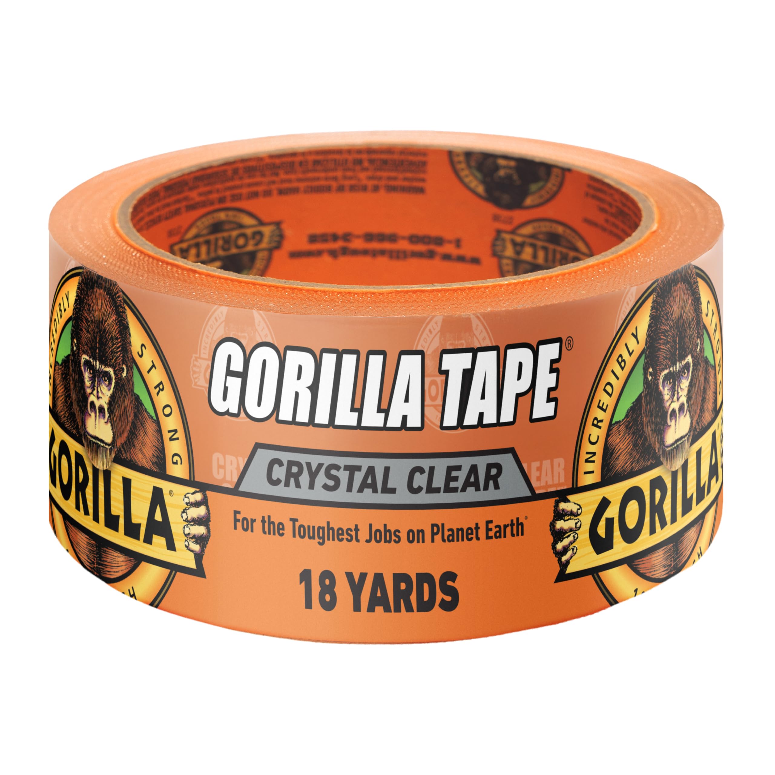 Gorilla Crystal Clear Tape, 1.88” x 18 yd (Pack of 1) - Weather Resistant for Indoor or Outdoor Projects and Repairs