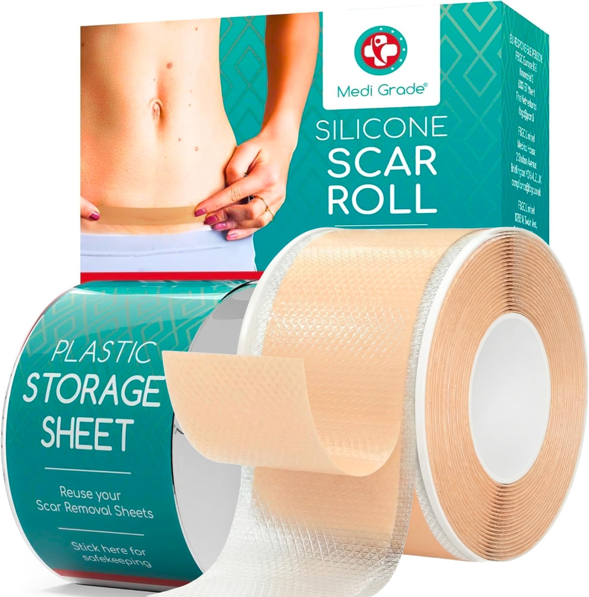 Medi Grade Lerfot Silicone Scar Sheets - 1.6X60" For Softening And Flattening Scars, Acne, C-Section, Painless Removal, Reusable, Washable