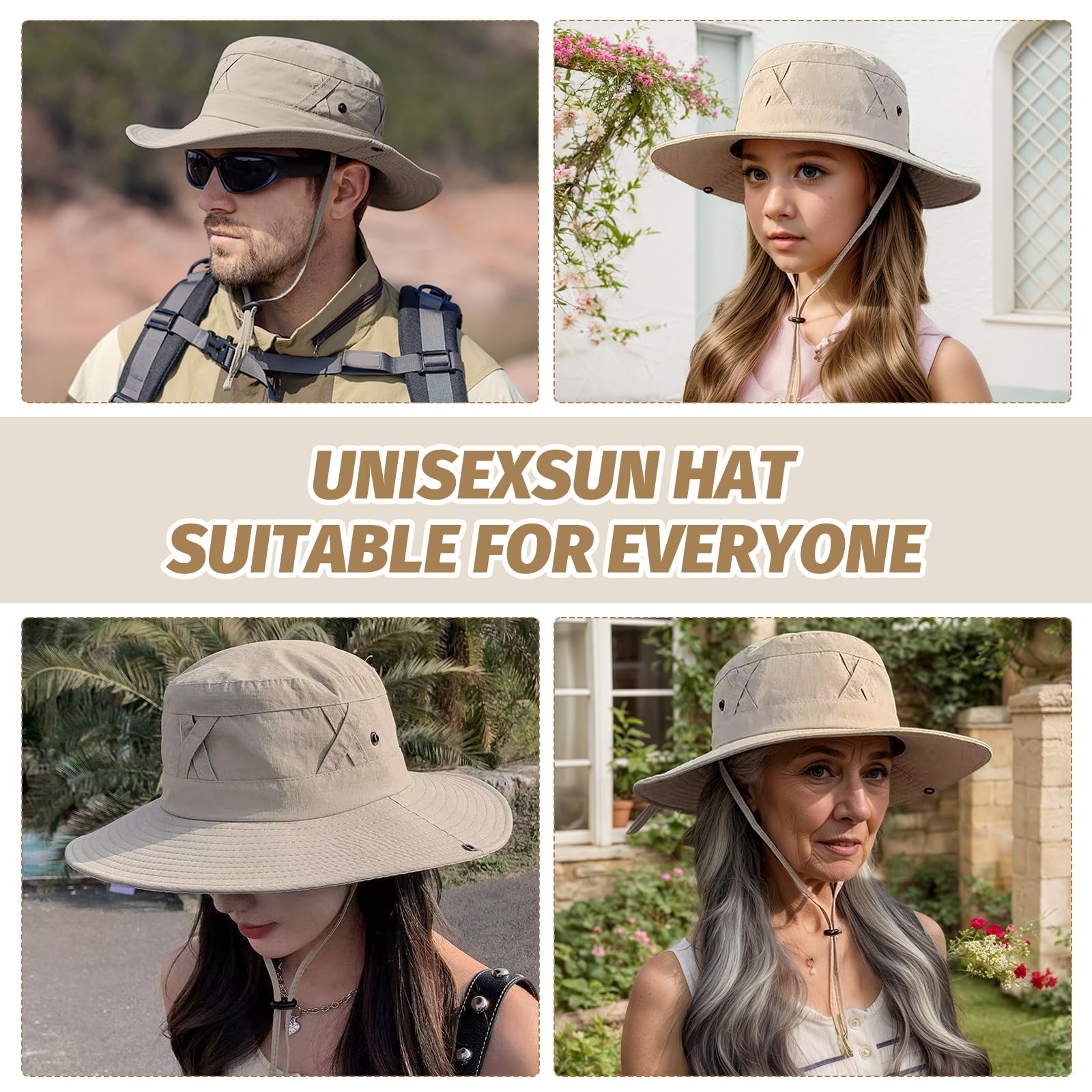 Unisex Transpirable Gorro De Sol, Gorro Senderismo Plegable, Resistente Al Viento Y Transpirable, Protección UV Sombrero De Pescador con ala Ancha Y Protección UV para Verano