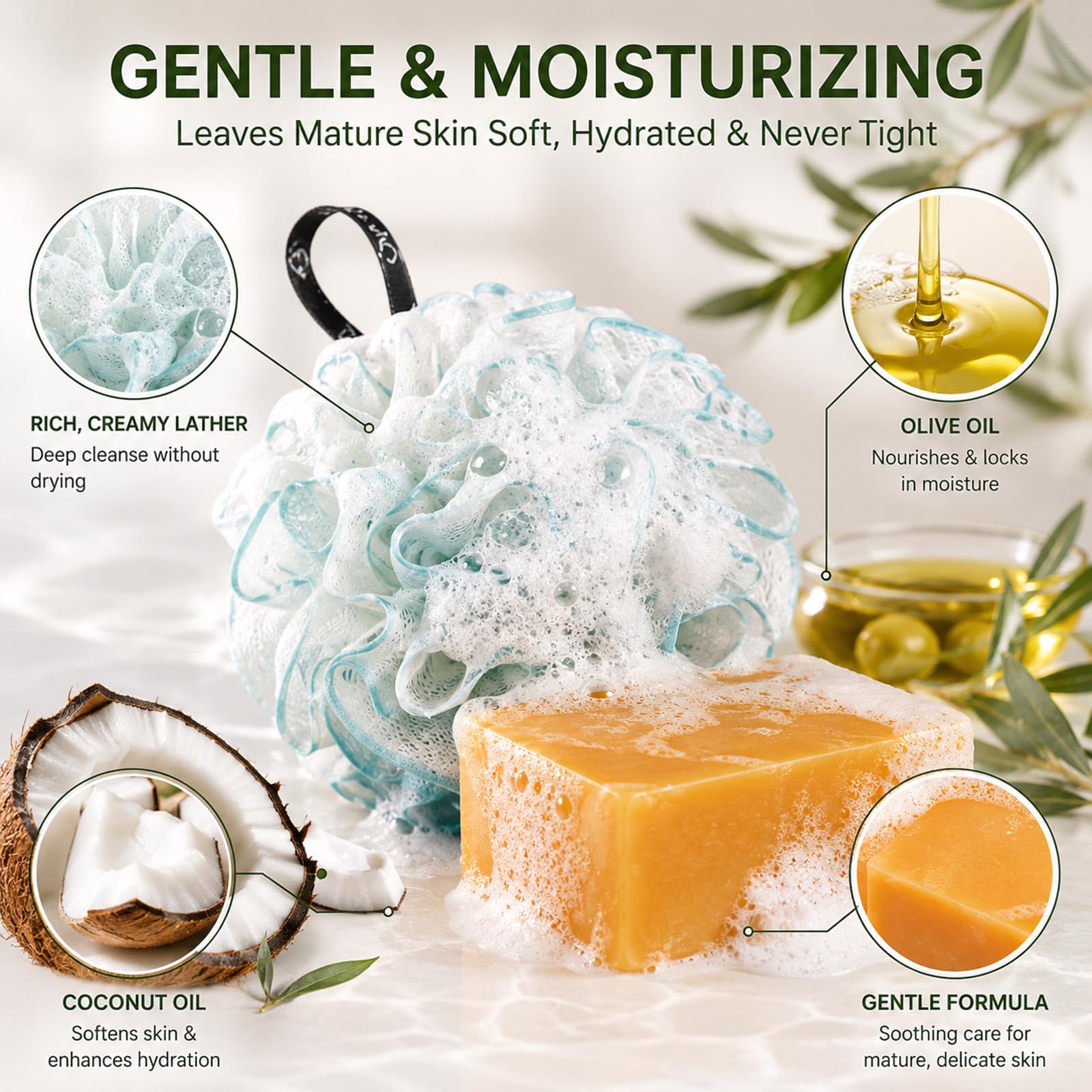 Kaori Persimmon Soap - Naturseife gegen Körpergeruch Alter (6Stück, 110g) | Deoseife mit Kakiextrakt aus natürlichem Olivenöl für reife Haut beim täglichen Duschen