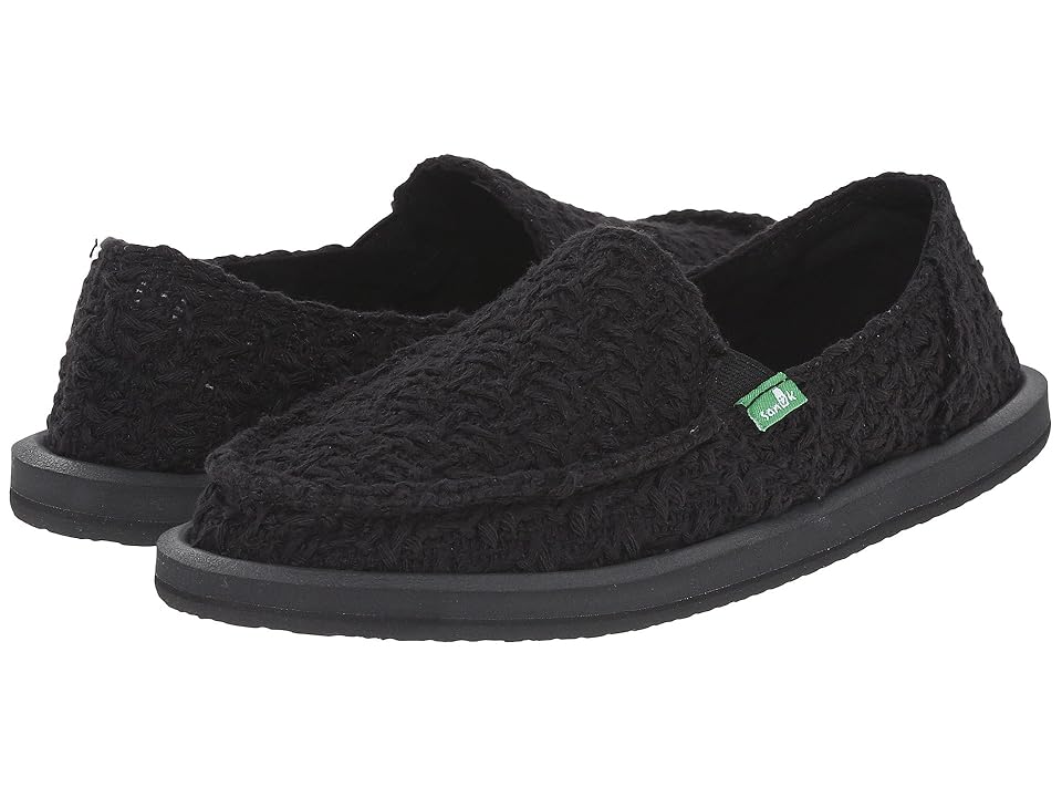 

Sanuk Donna Knit Stitch (Black) Women's Slip on Shoes