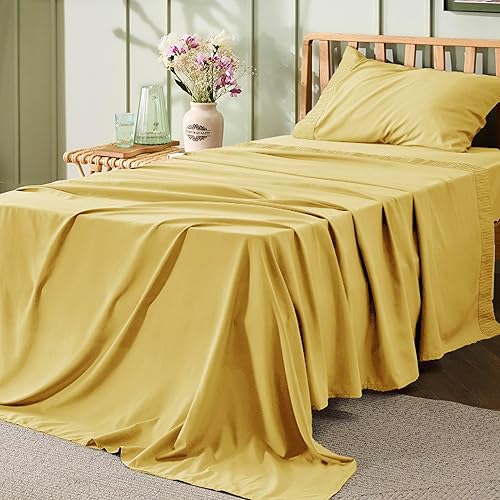 Miniatura 49 de Bedsure Juego de sábanas individuales – Sábanas suaves para cama individual, 3 piezas de hotel de lujo, color gris pardo, juego de sábanas de 01