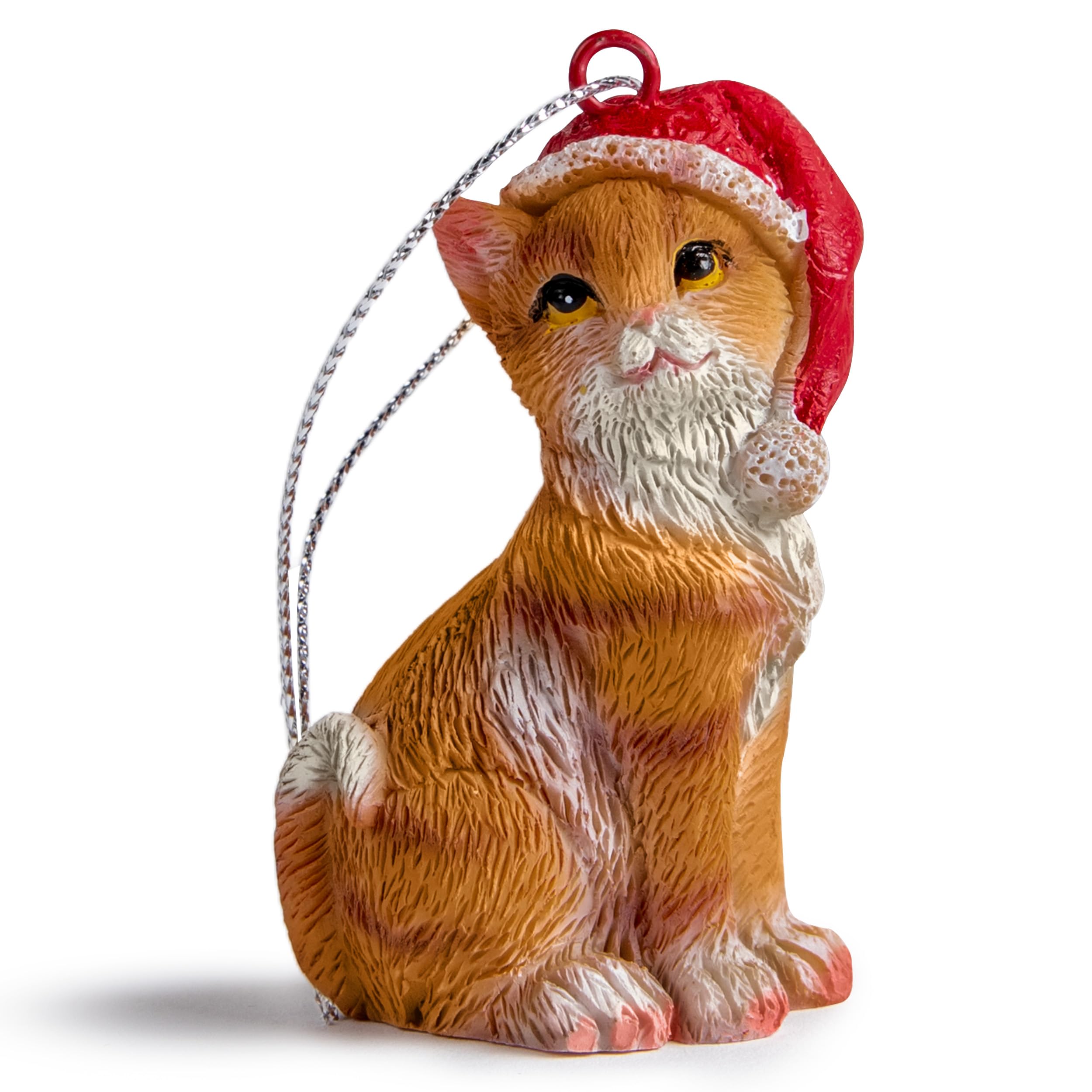Amazon.com: Cat Figurine Christmas Ornaments (Orange Tabby) : Home