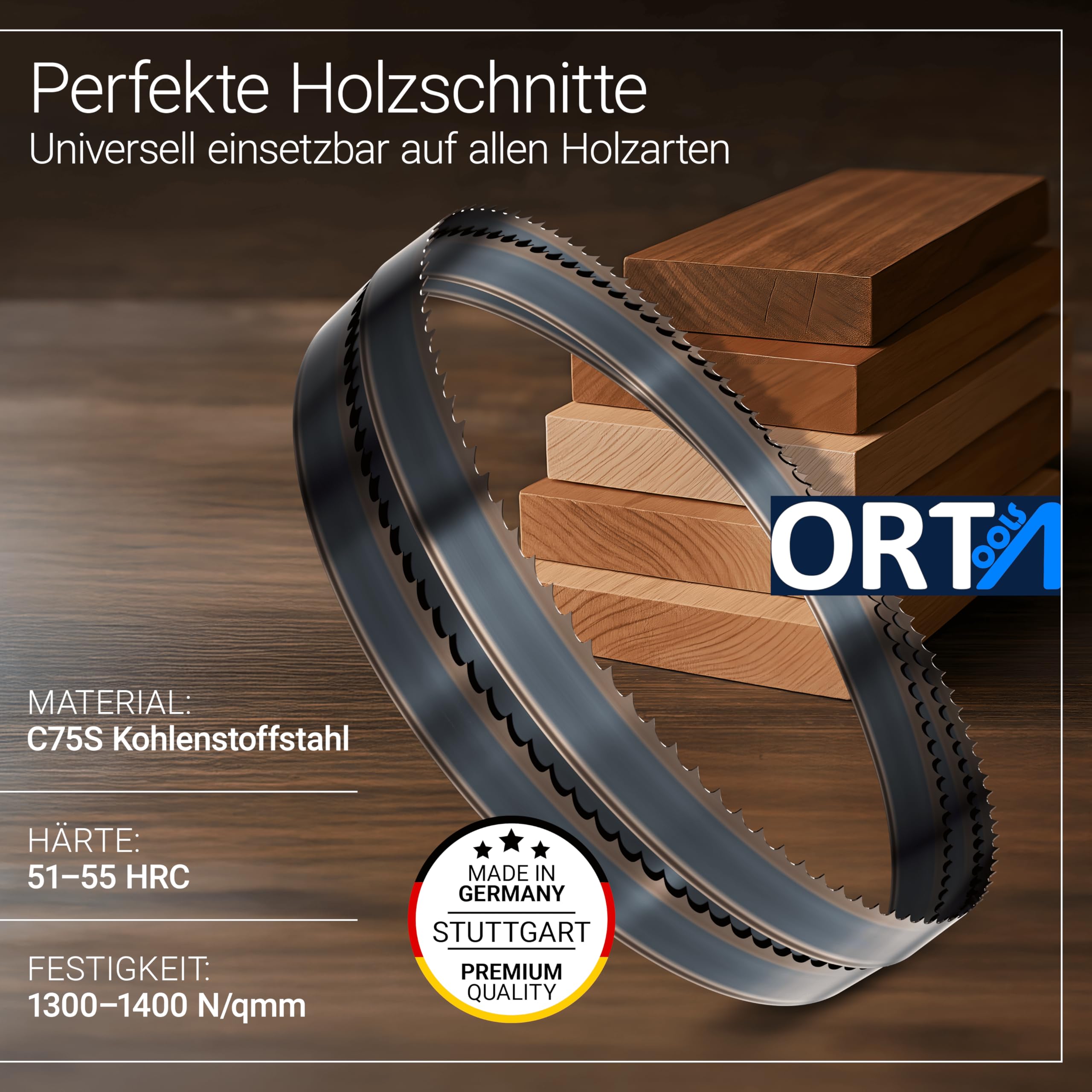 3 Lame Per Sega A Nastro 2360x8x0,65 Mm – 6 Denti Per Pollice, Flexback In Acciaio Al Carbonio – Per Legno Duro, Compensato, Metalli Non Ferrosi E Plastica – Prodotto In Germania