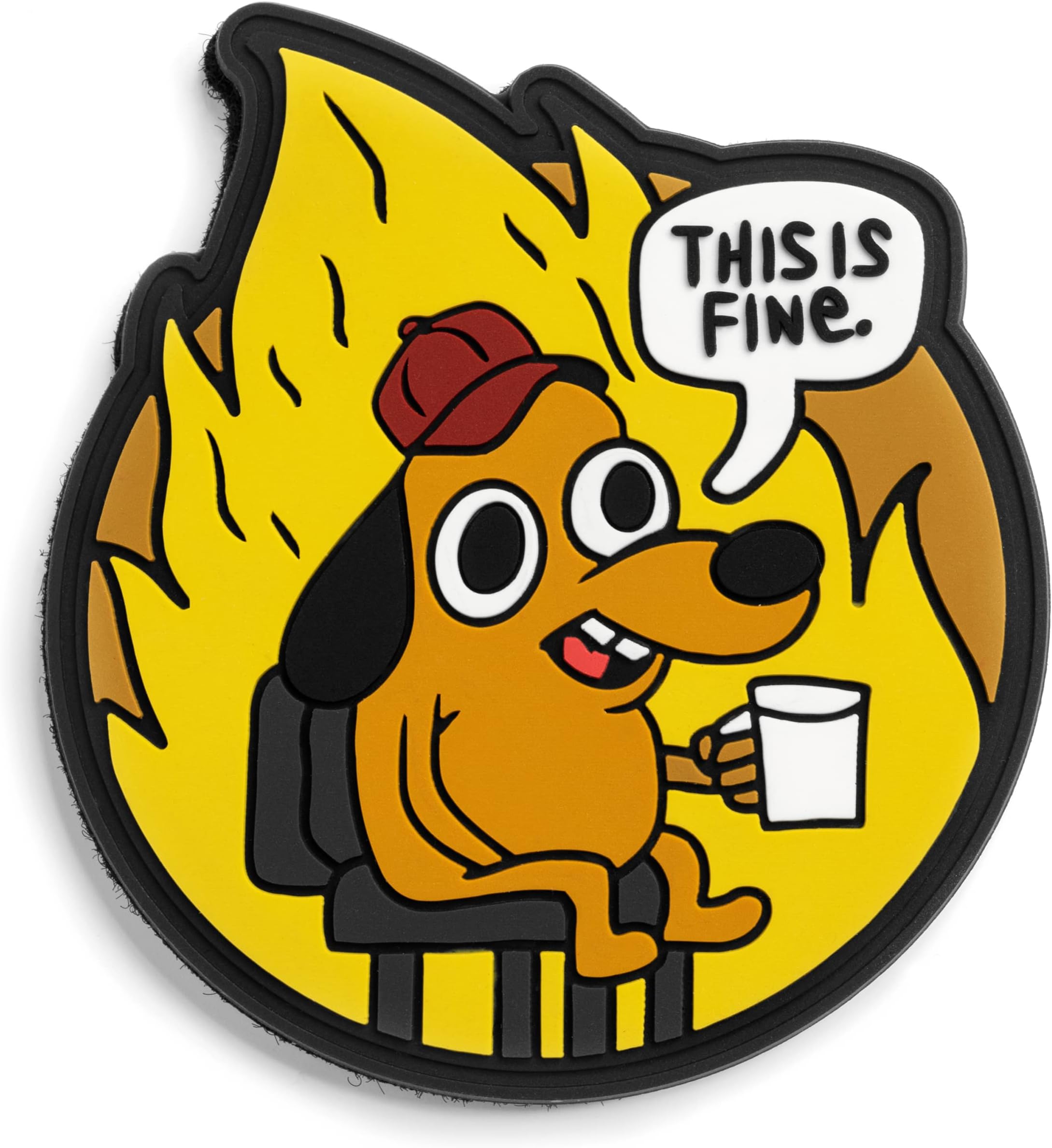 This is Fine Military Morale Hook and Loop Patch - Funny Tactical Patch for Backpacks, Dog Harnesses, Army Vests, Hats, and Helmets - Cool PVC Rubber Patch Boosts Moral During Airsoft and Paintball
